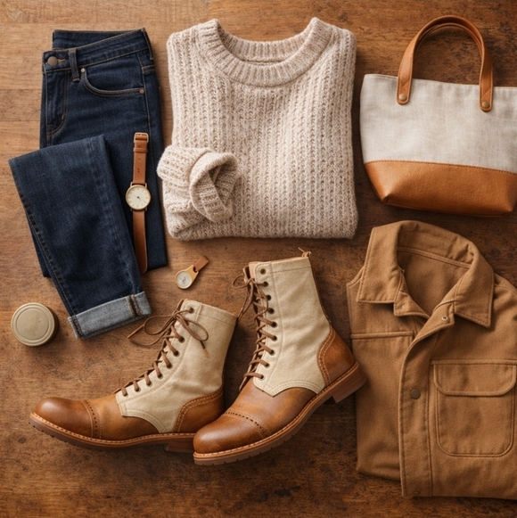 Vintage Shoe Company Molly Jump Boot 8.5 Made in USA Canvas Leather Heritage - Picture 2 of 16